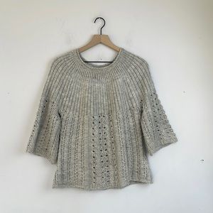 Sundance 3/4 Sleeve Alpaca Knit Sweater Grey Size Medium
